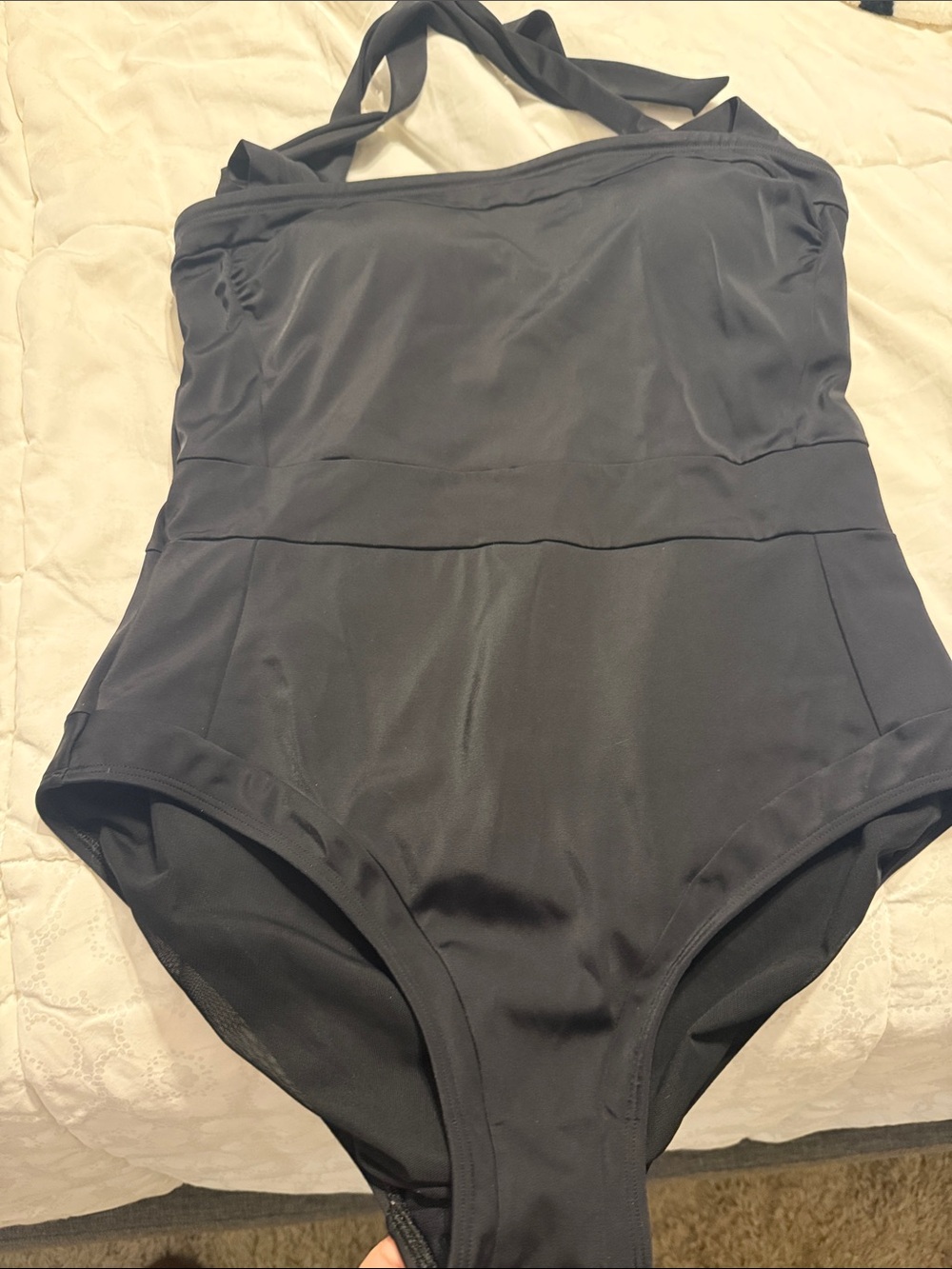Boden Black Halter One-Piece Swimsuit